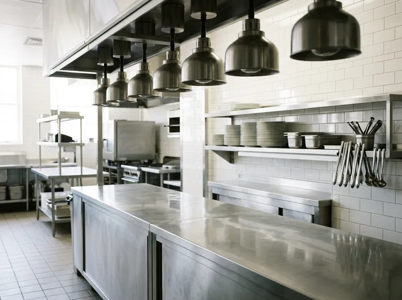 Passe de cozinha em aço inox, impecável, pronto para o serviço